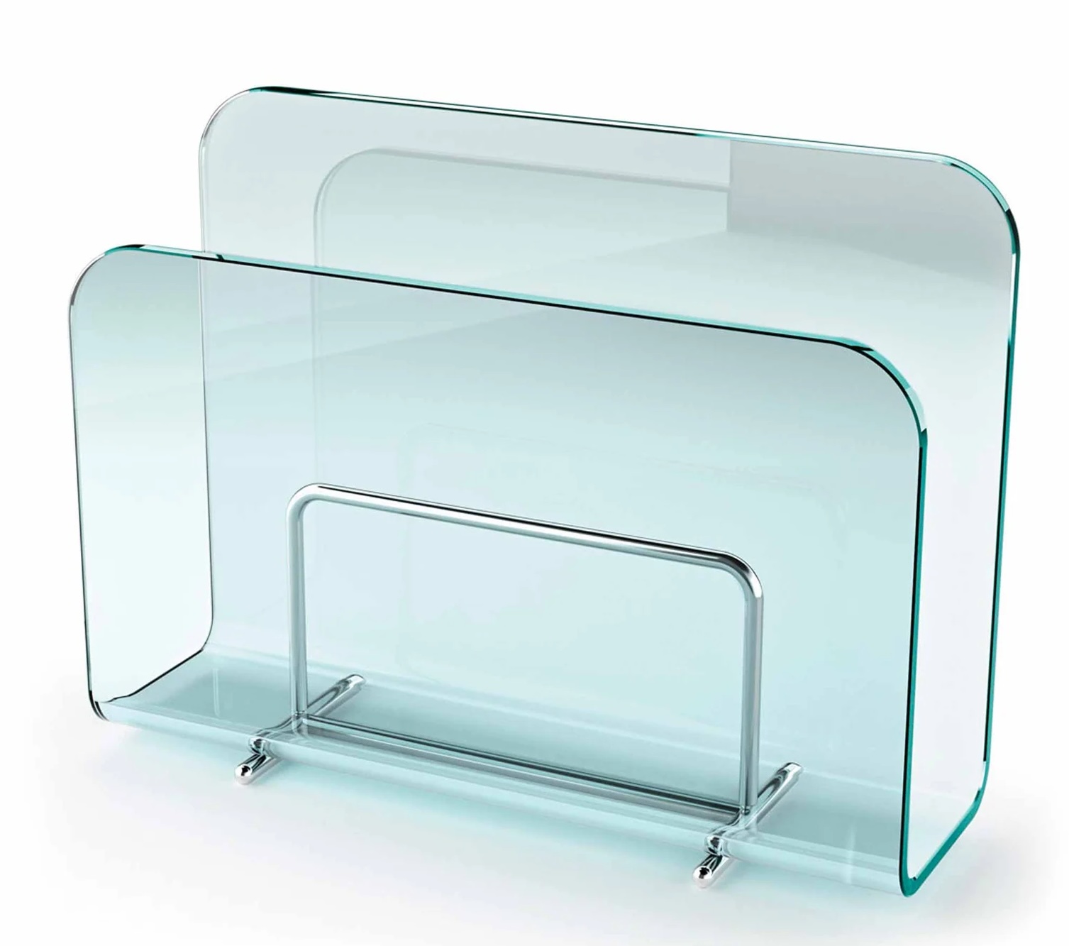 Porte revues en verre trempé