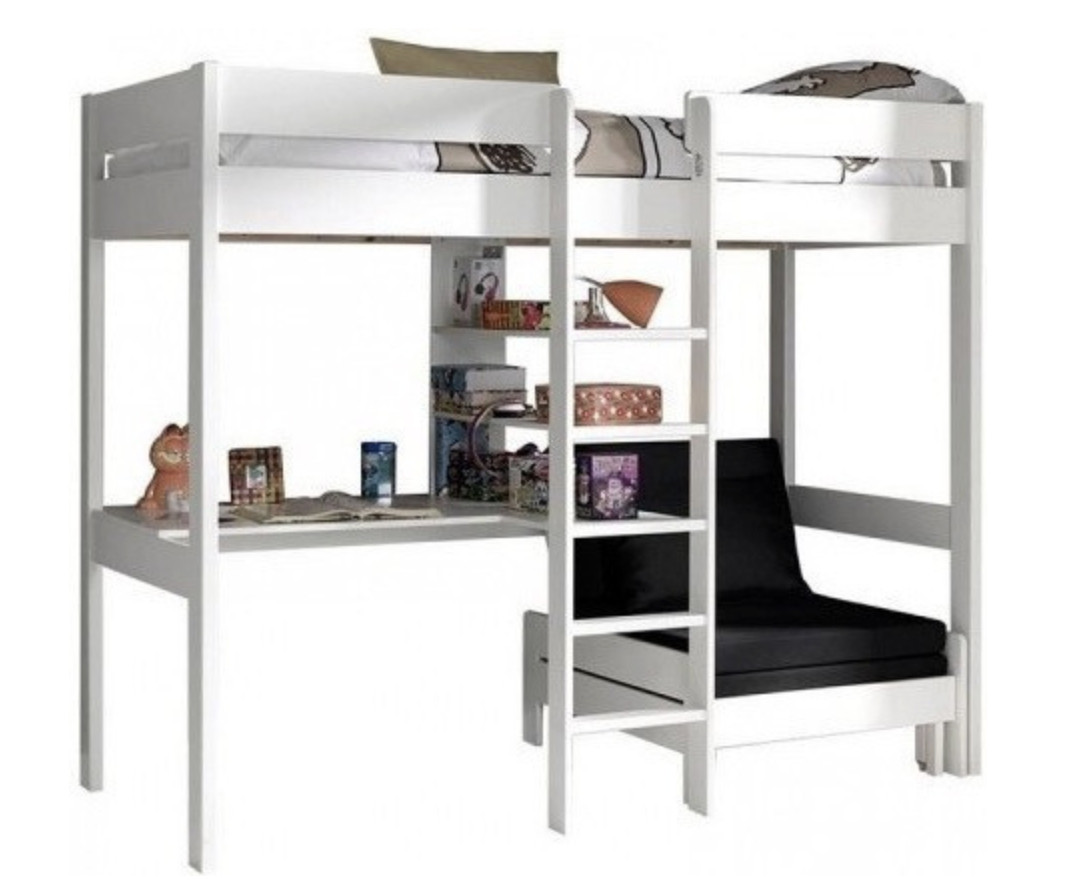 Lit enfant mezzanine avec canapé