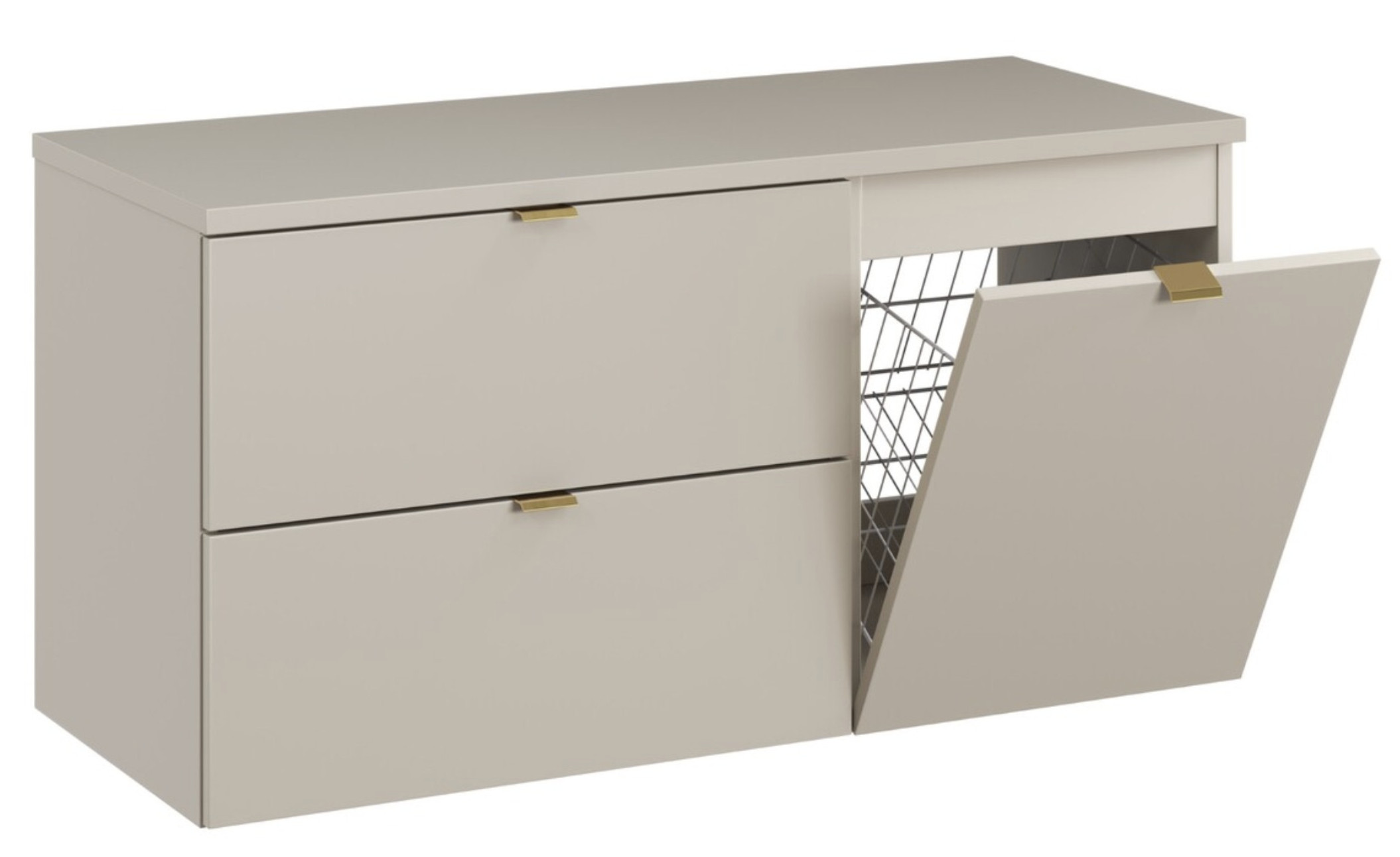 Meuble vasque avec panier à linge