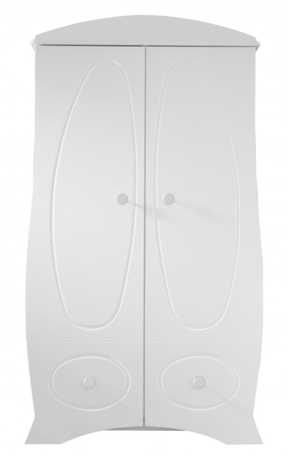 Domiva Armoire 2 portes bois laqué blanc Perle LesTendances.fr