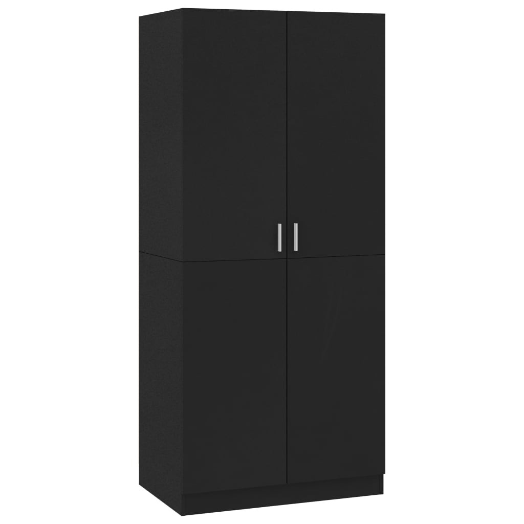 Home Armoire 2 portes noir mate Pandra 80 cm LesTendances.fr