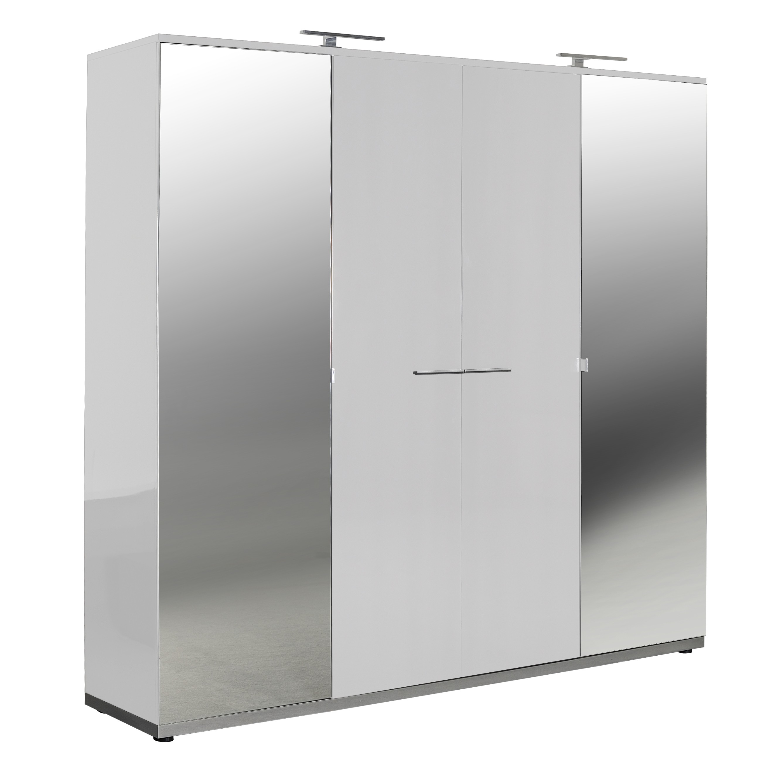 Armoire 4 portes bois laqué blanc Italya LesTendances.fr