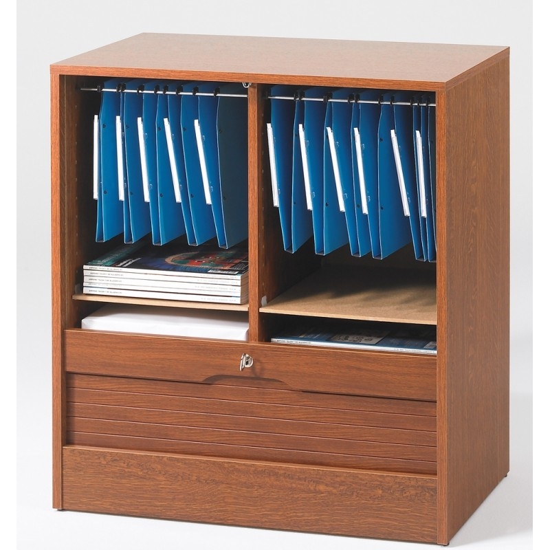 Armoire de bureau à rideau large rustique Office 76 cm LesTendances.fr