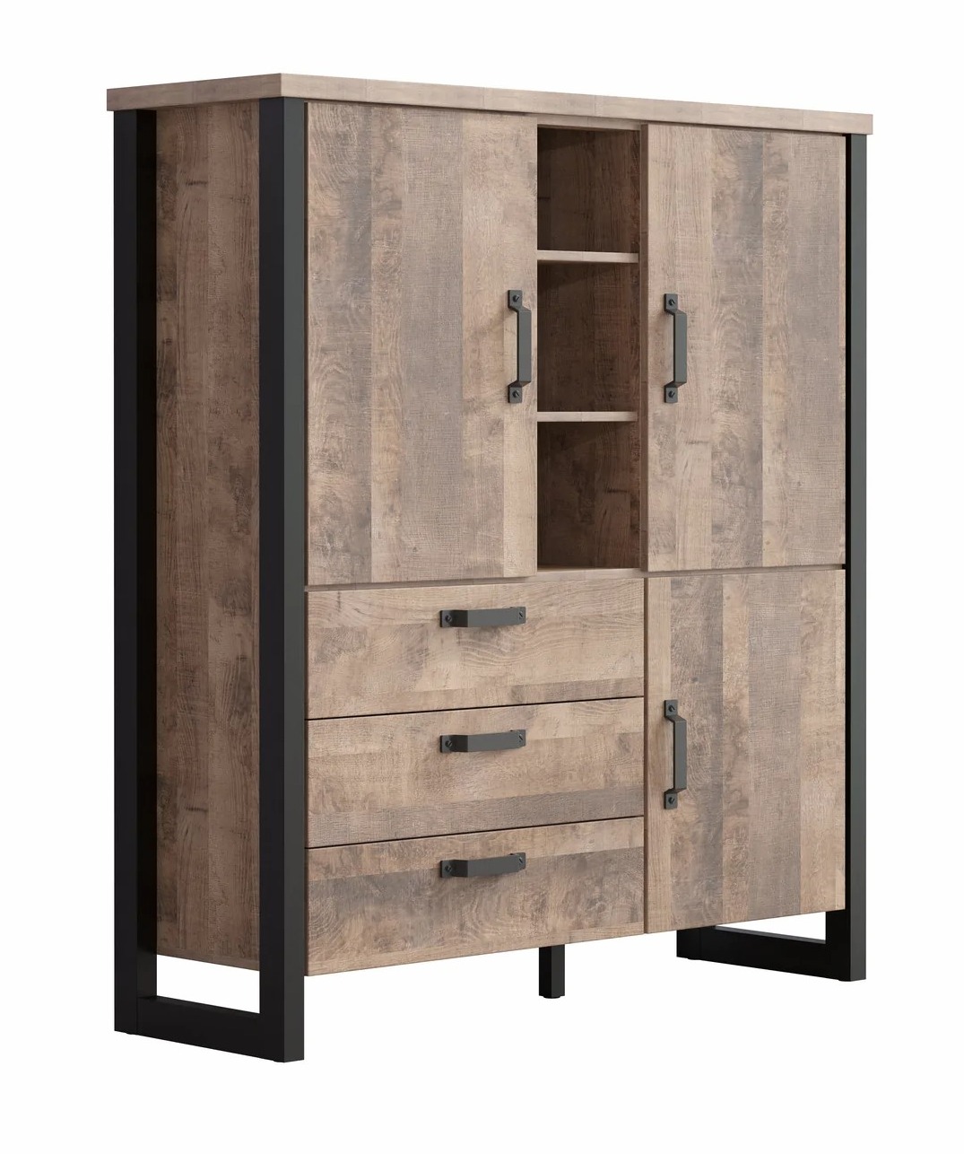 Les Tendances Armoire de rangement bois et acier EmileWO