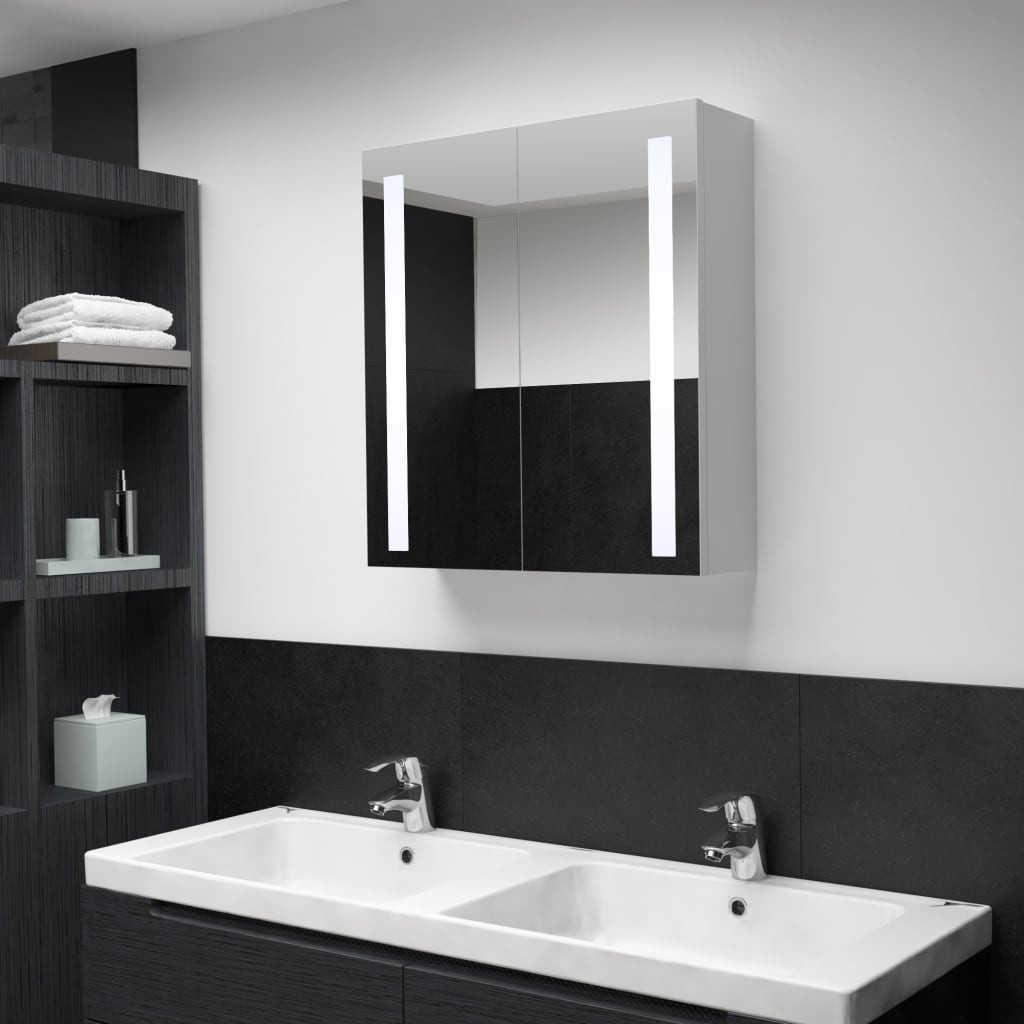 Armoire de salle de bain à miroir LED 62x14x60 cm LesTendances.fr