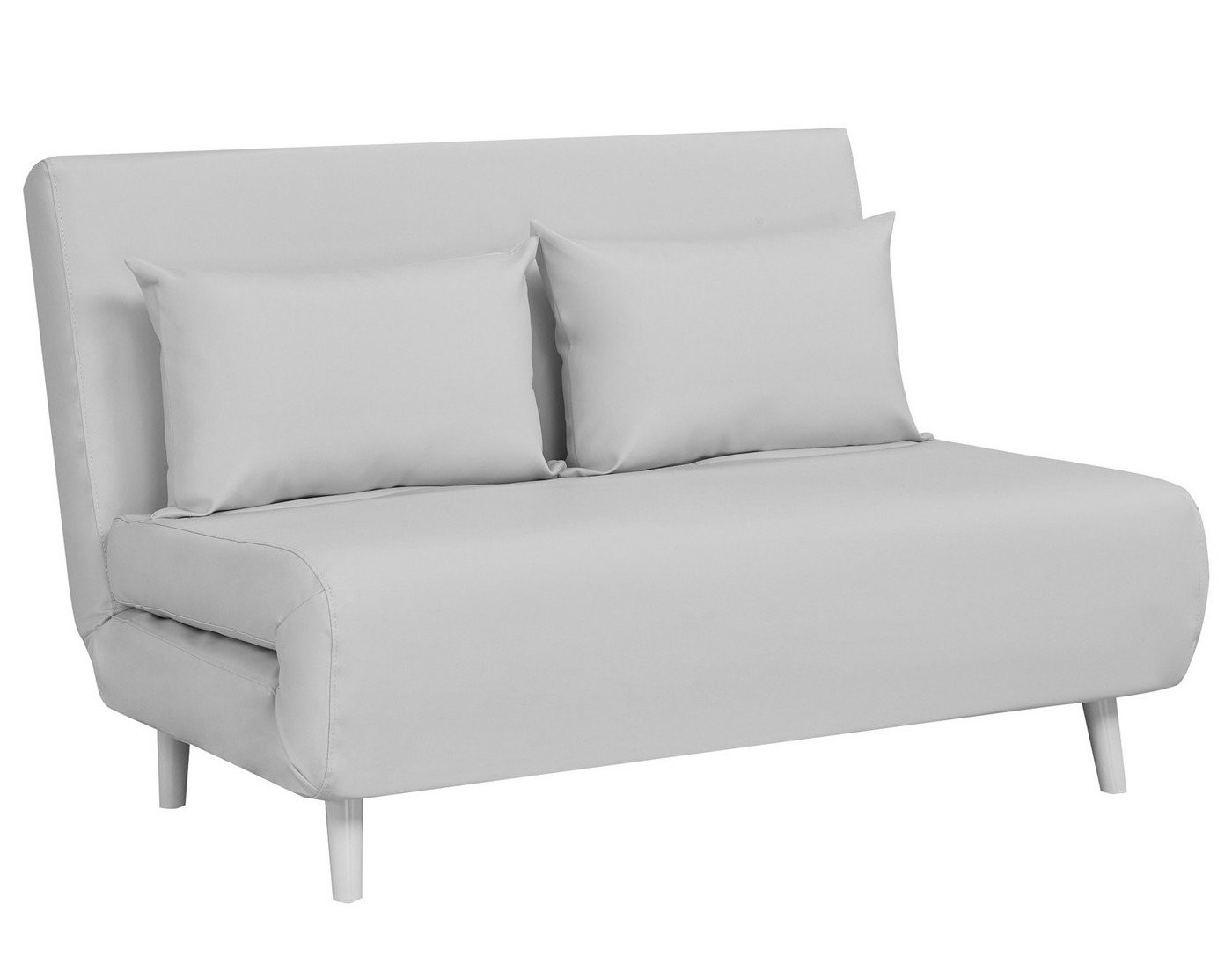  Banquette  lit  convertible 2 places simili cuir blanc Bibao 