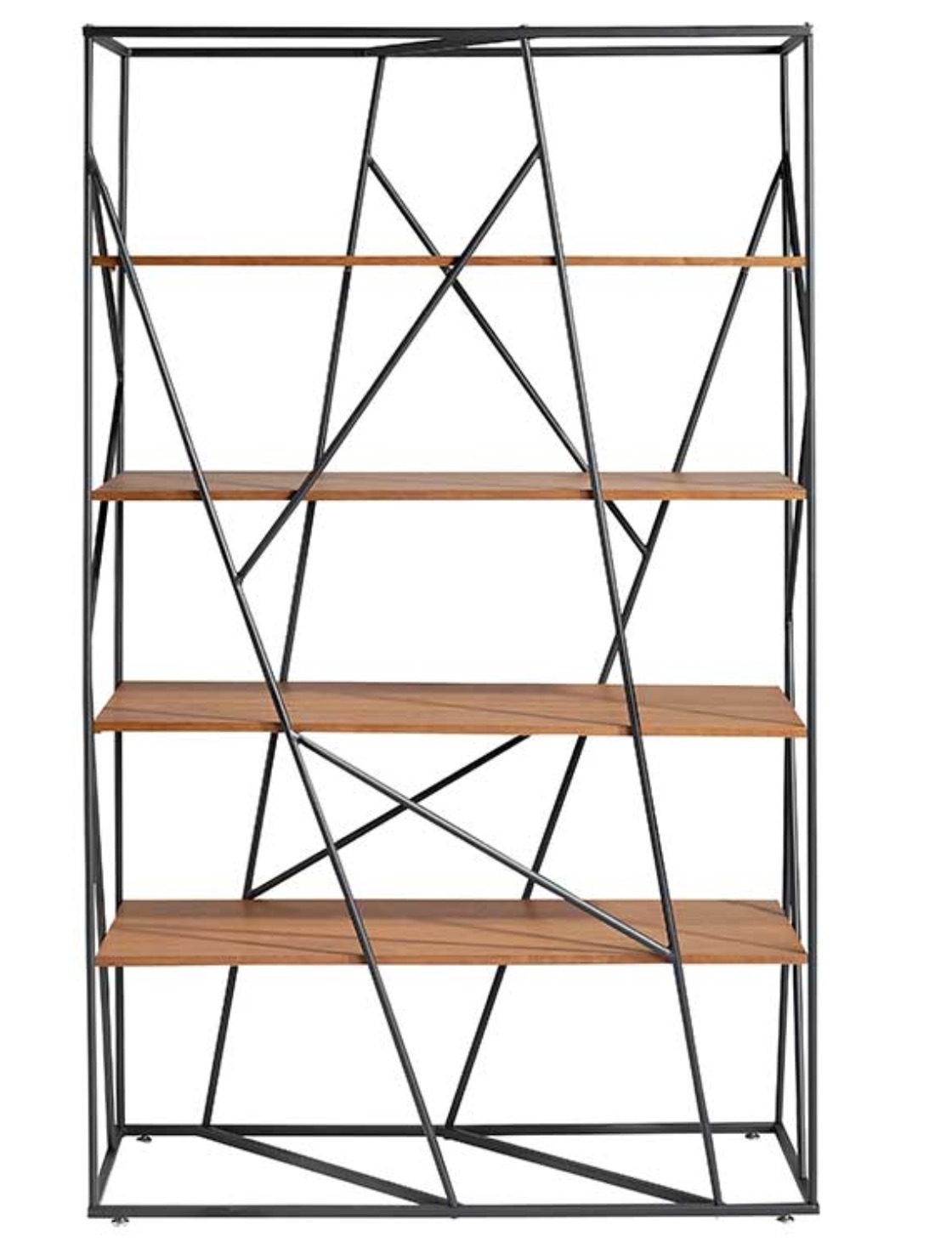 Etagère 4 rangements 112 cm bois et noir MALIKA main image 0
