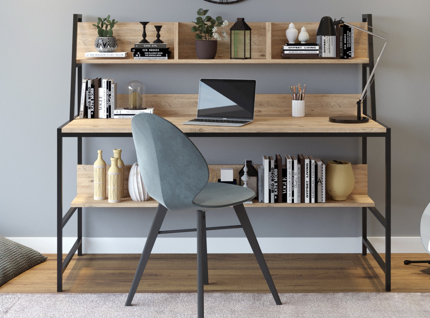 Bureau 2 étagères intégrées Paul 285LCV1119 | LesTendances.fr