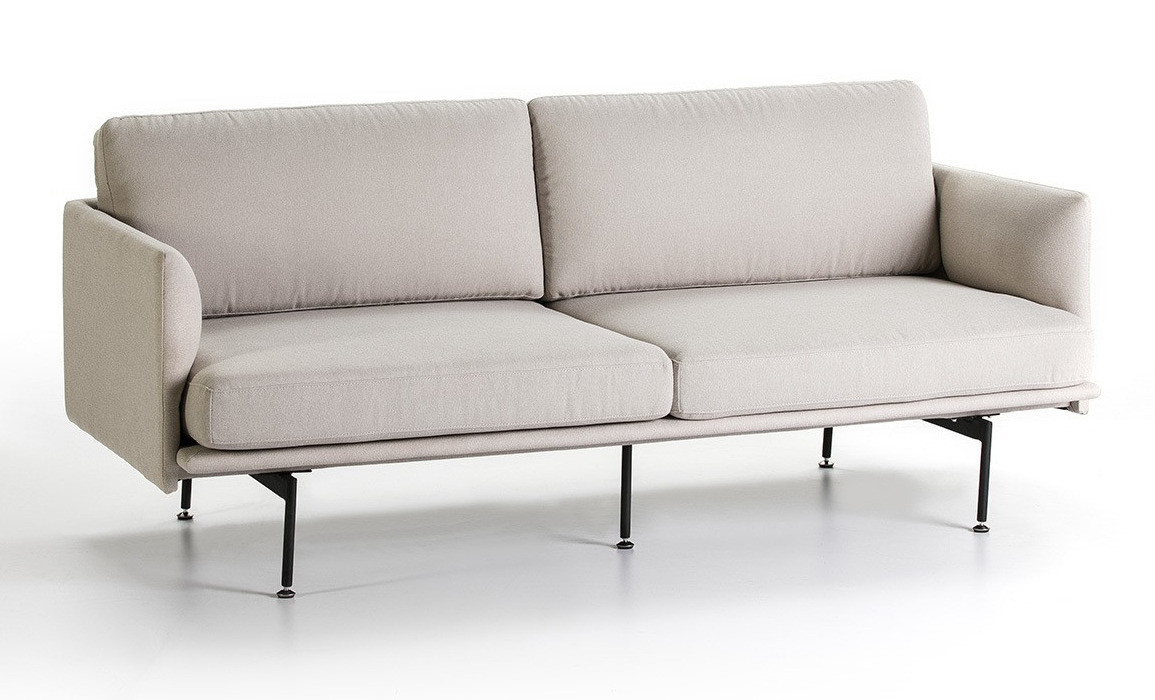 Ensemble De Salon Canapés 2 + 3 Places Et Fauteuil En Tissu Et Pieds Noirs Loen 83659819