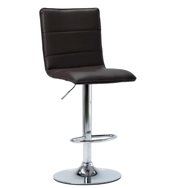 Home Chaise de bar simili cuir marron et métal chromé Rand LesTendances.fr