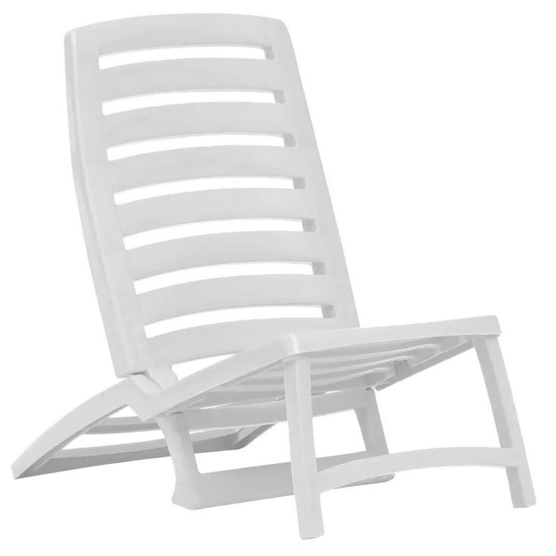Home  Chaise de jardin pliable plastique blanc Nalpu  Lot de 4