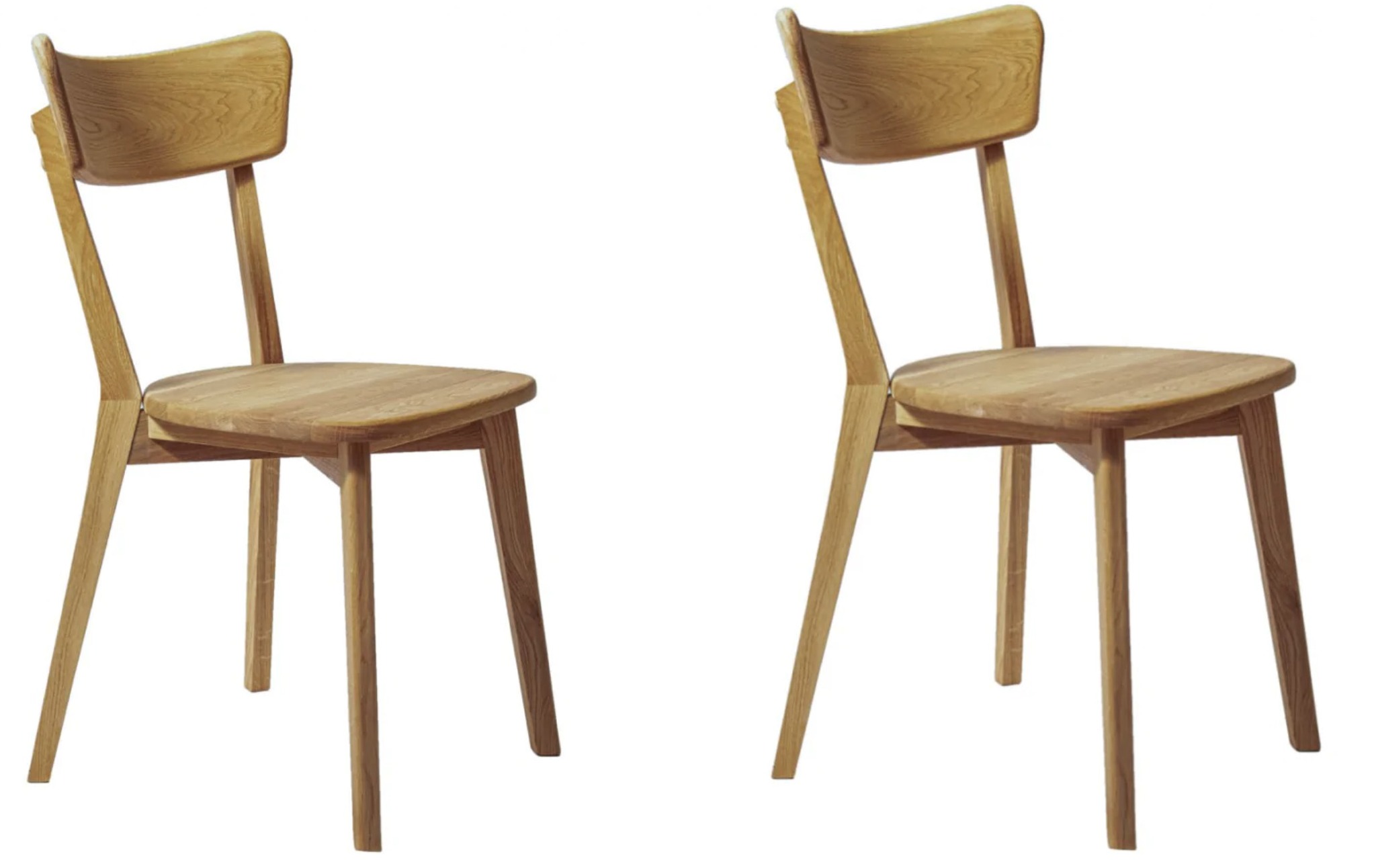 Les Tendances Chaise en chêne massif naturel Dania Lot de 2