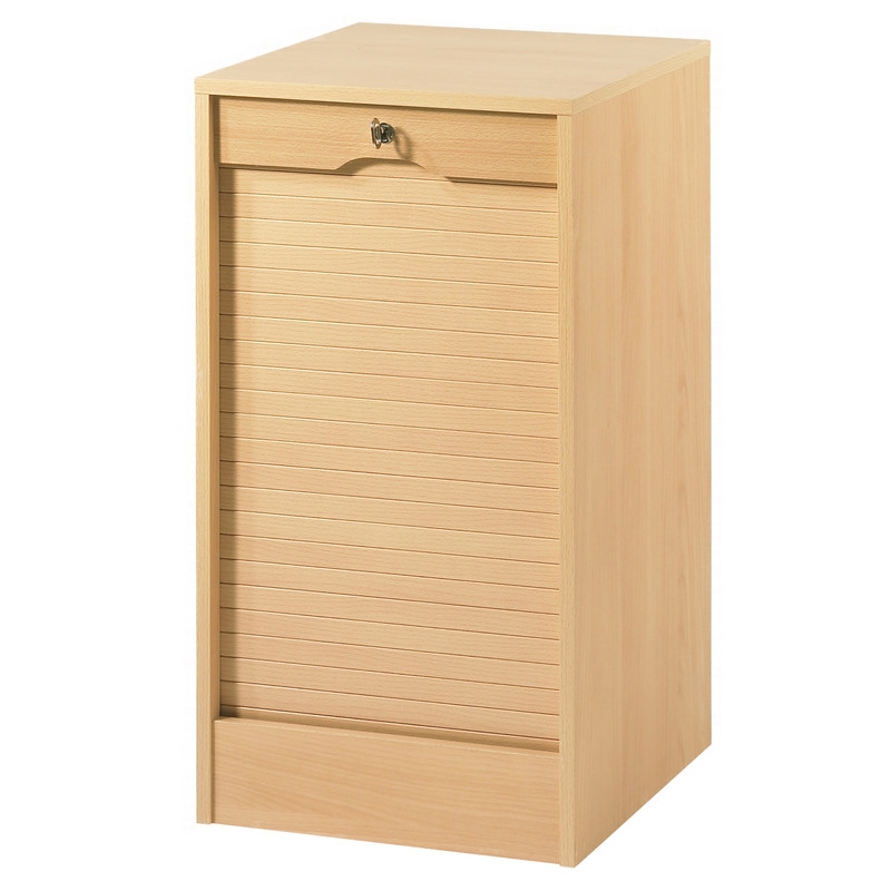 Classeur de bureau à rideau Hêtre Officia Hauteur 80 cm LesTendances.fr