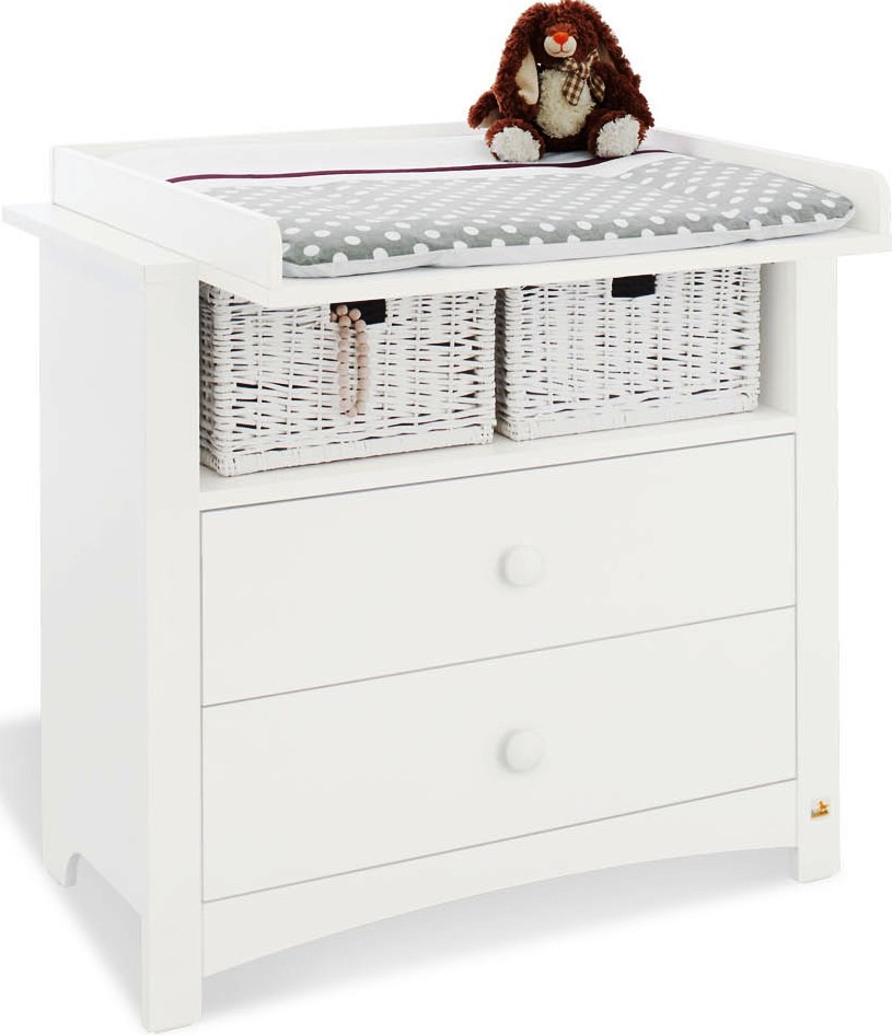 Chambre Enfant Pinolino Florentina 3 Pièces - Lit, Commode à Langer, Armoire - Blanc