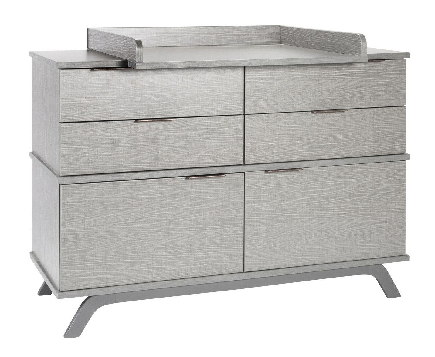 Schardt - Commode à langer 4 tiroirs hêtre massif gris Vicky