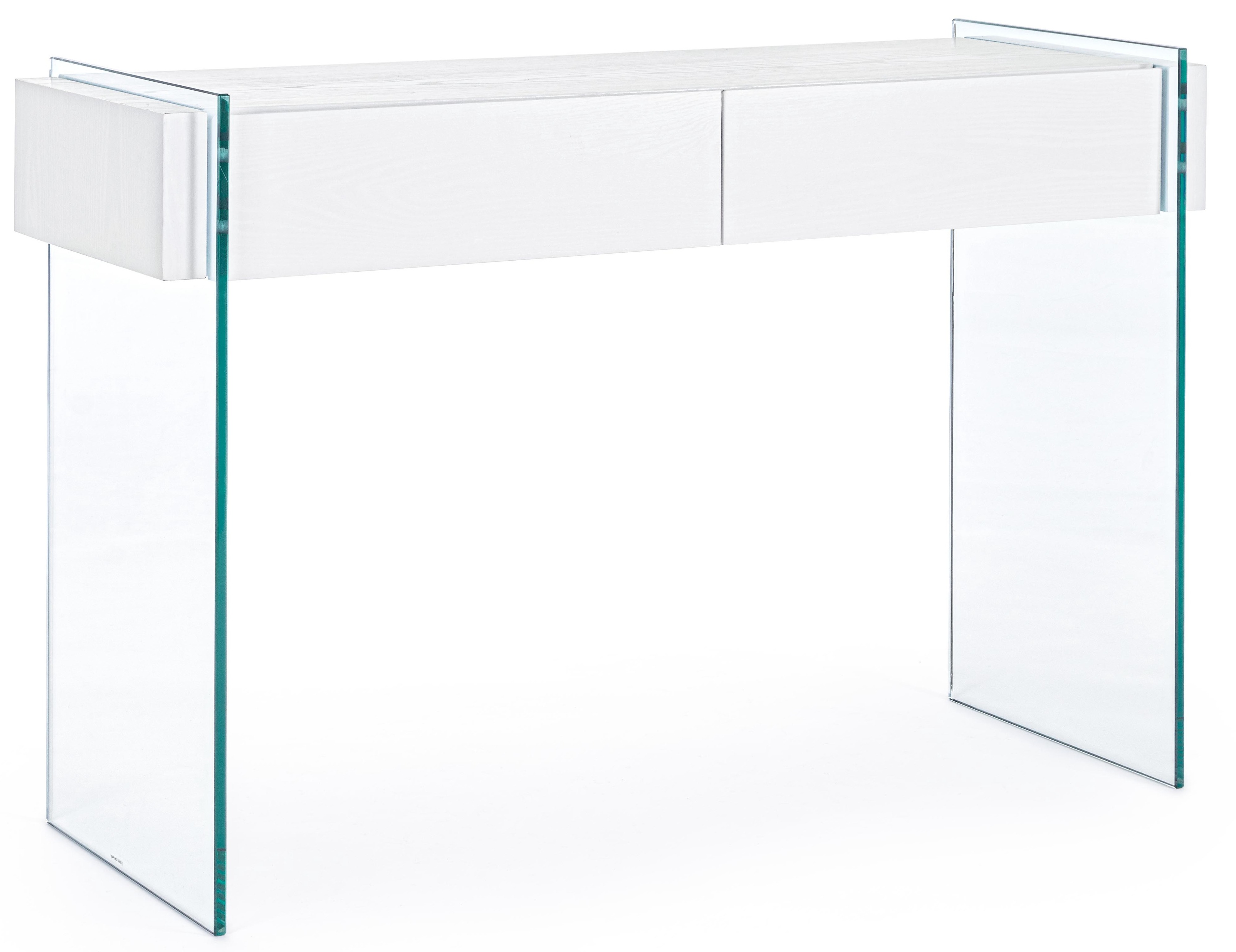 Console 2 tiroirs bois blanc Line | LesTendances.fr