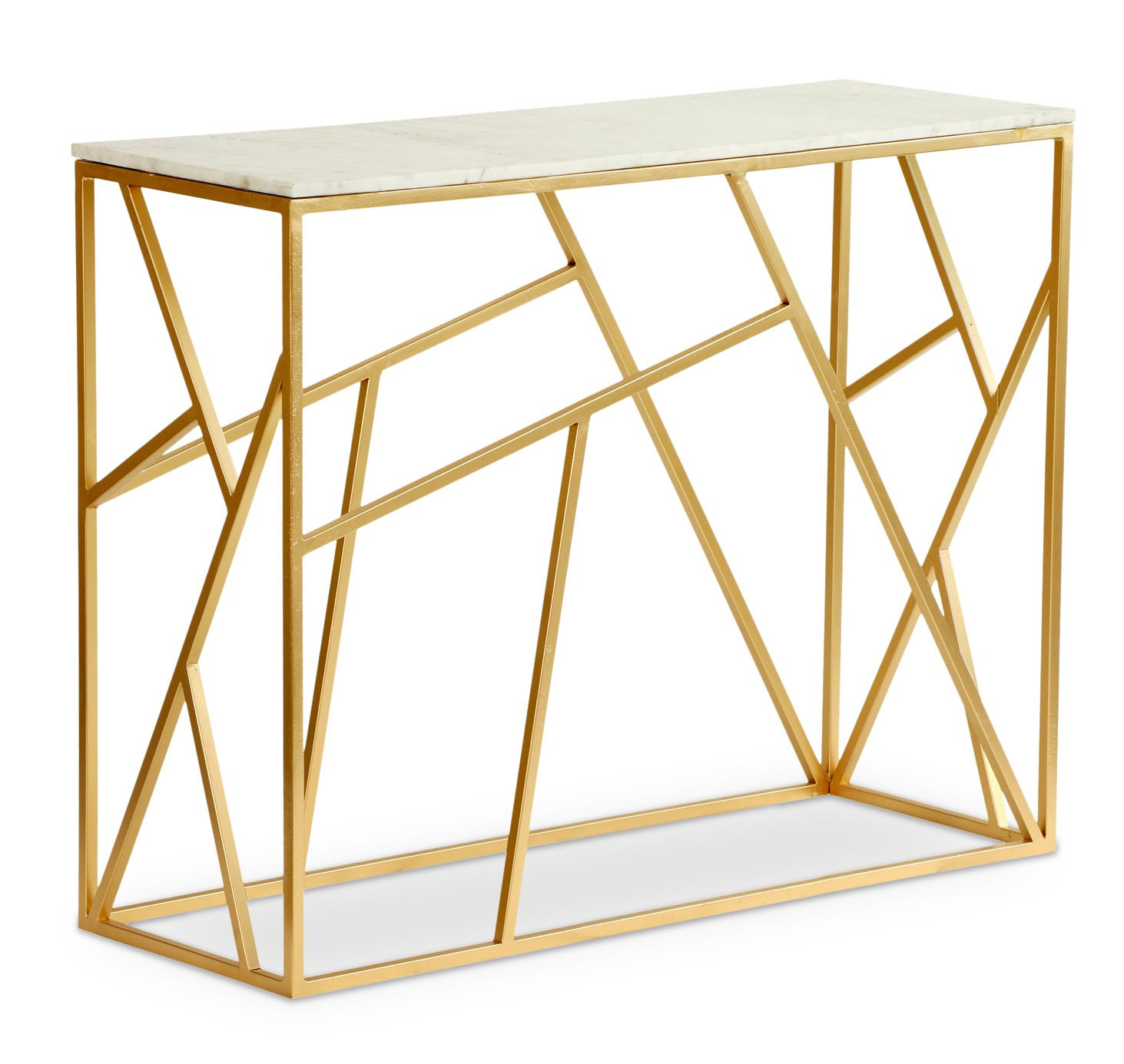 Console Marbre Console design marbre blanc et pieds métal doré Ozuli 100 cm ...