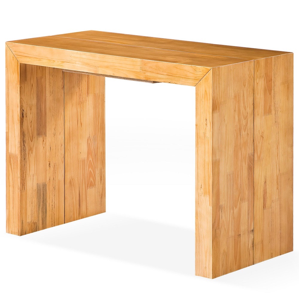 Console extensible Bois massif Chêne clair 50 à 200 cm 10 personnes