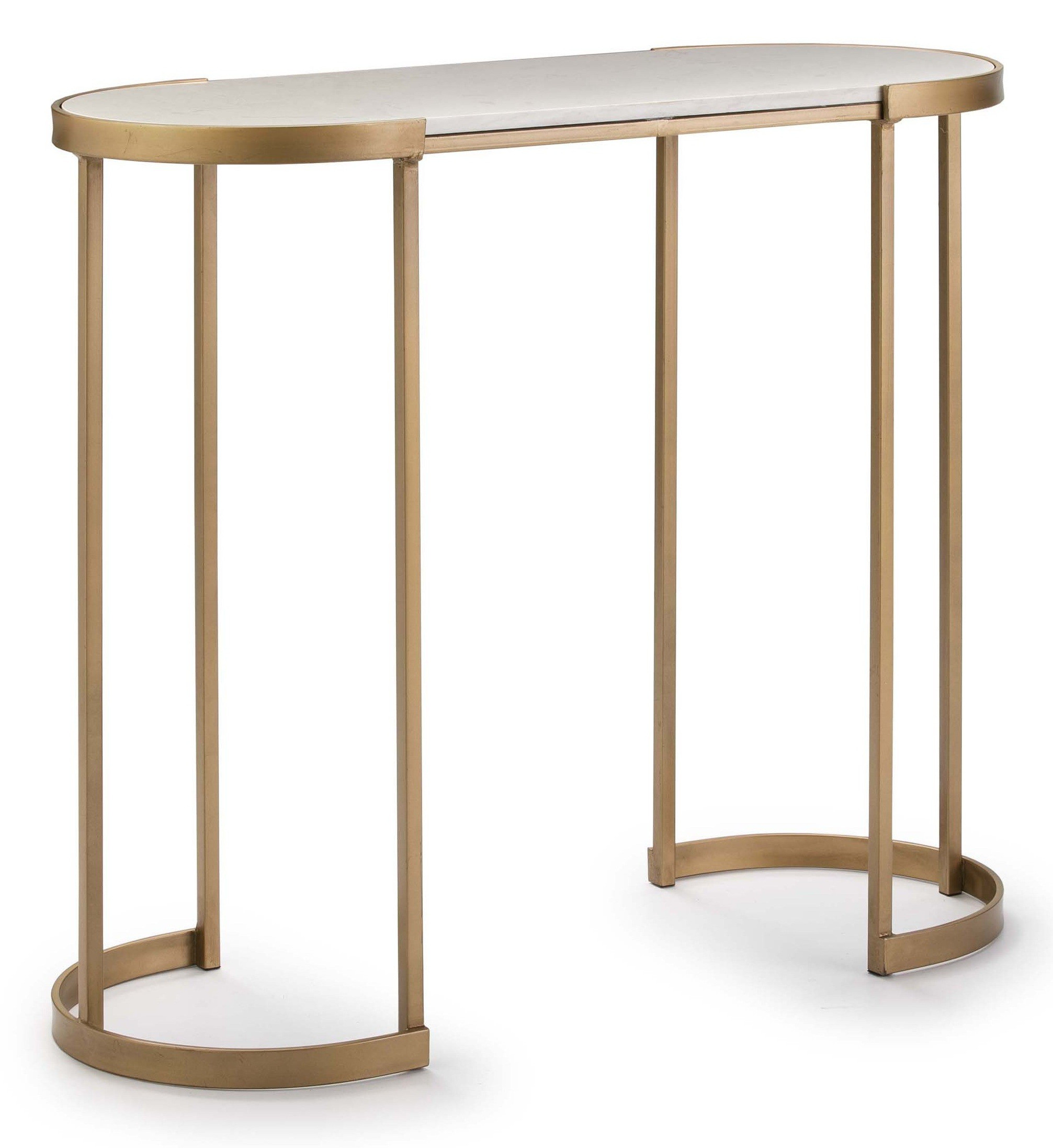 Console Marbre Console marbre blanc et pieds métal doré 90 cm | LesTendances.fr