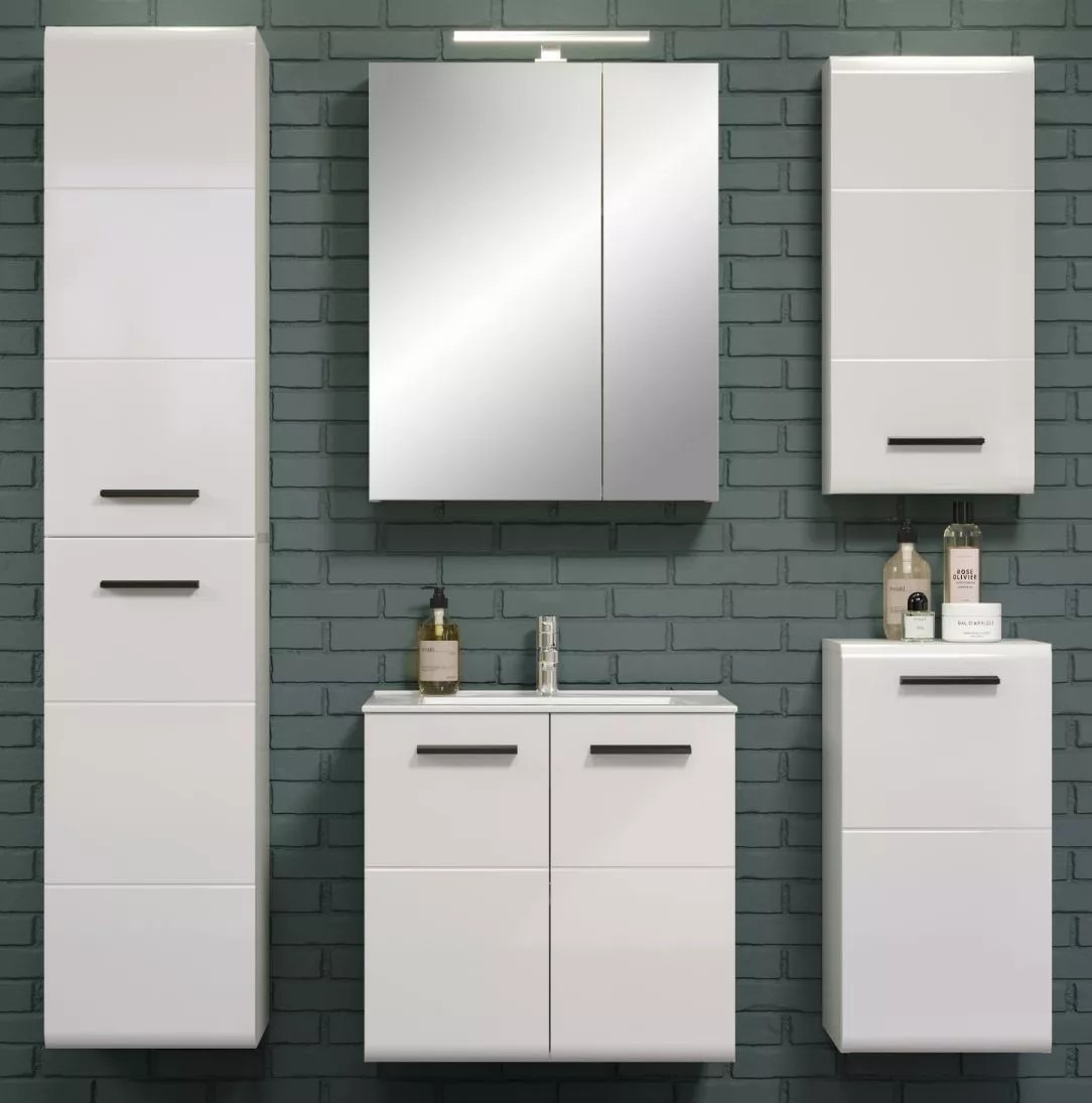 Ensemble meuble de salle de bain blanc brillant RivaBad