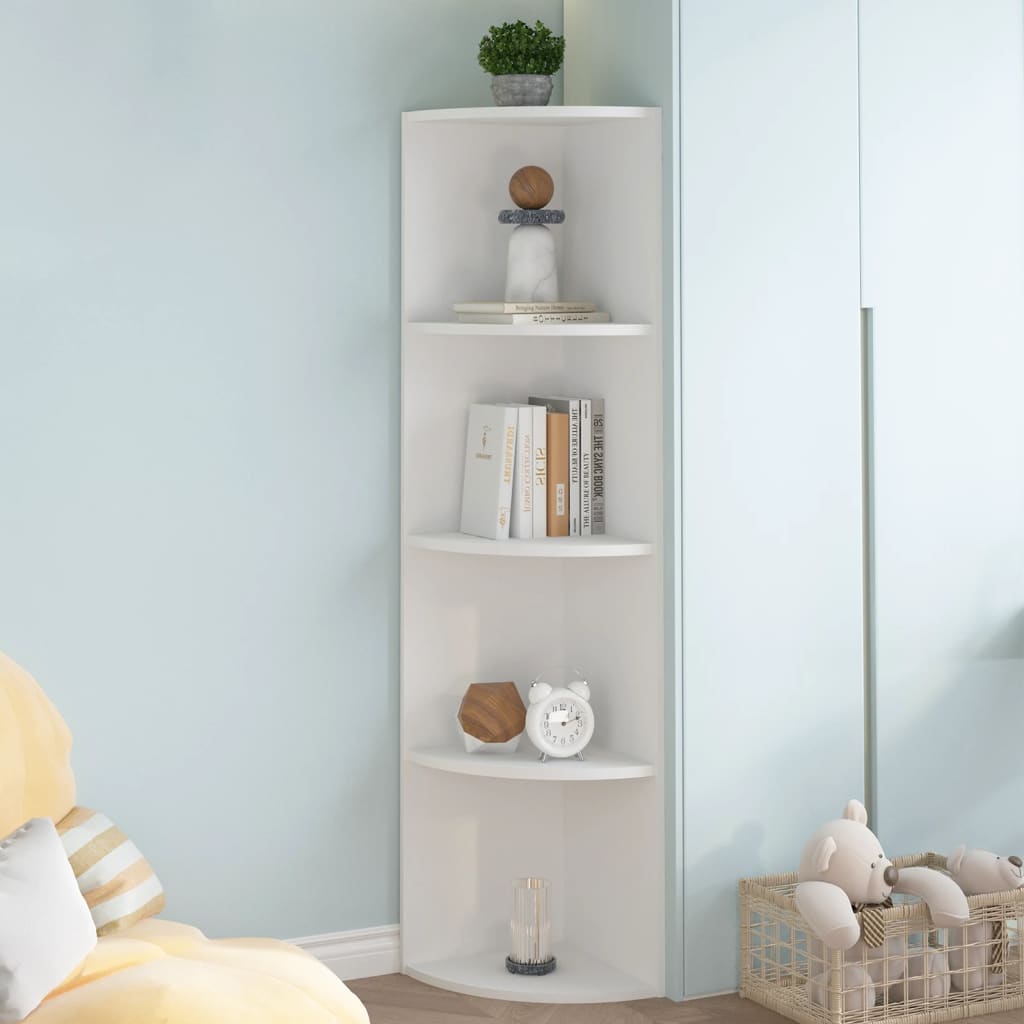 Étagère d'angle sur pied Blanc 40x41,5x180 cm | LesTendances.fr