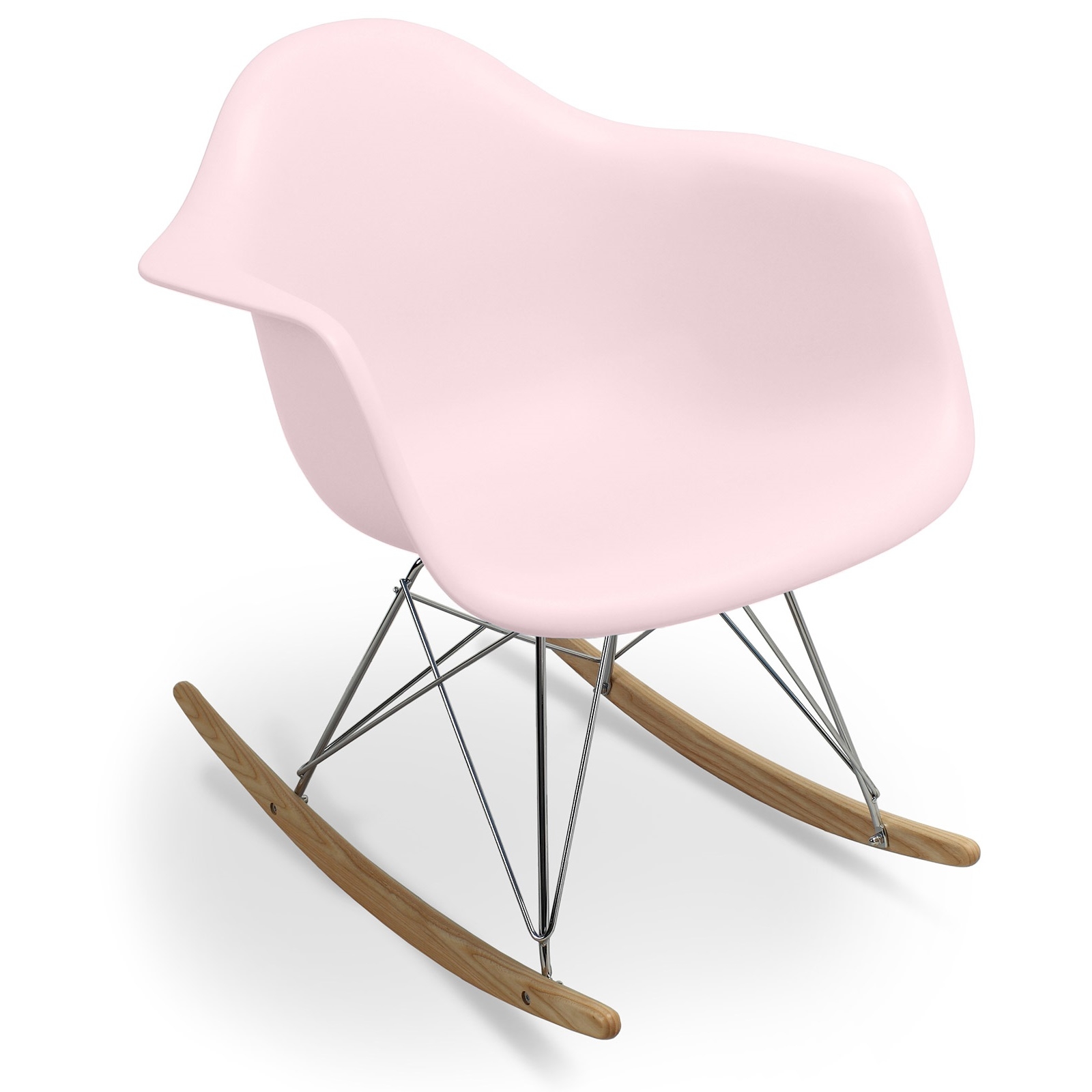 fauteuil a bascule rose pastel charles eames 47406