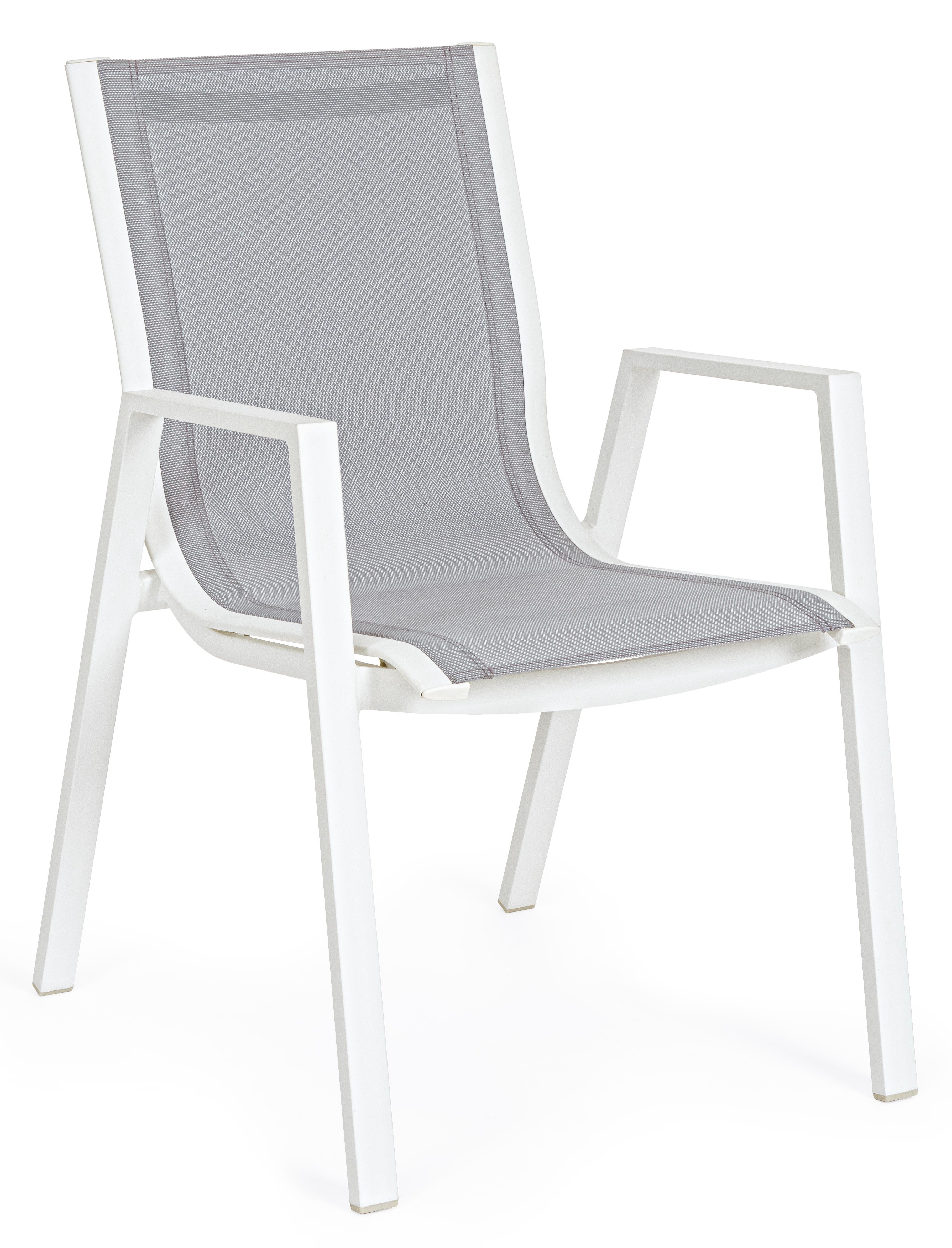 Fauteuil de jardin en aluminium blanc et gris Paga - Lot de 6 ...