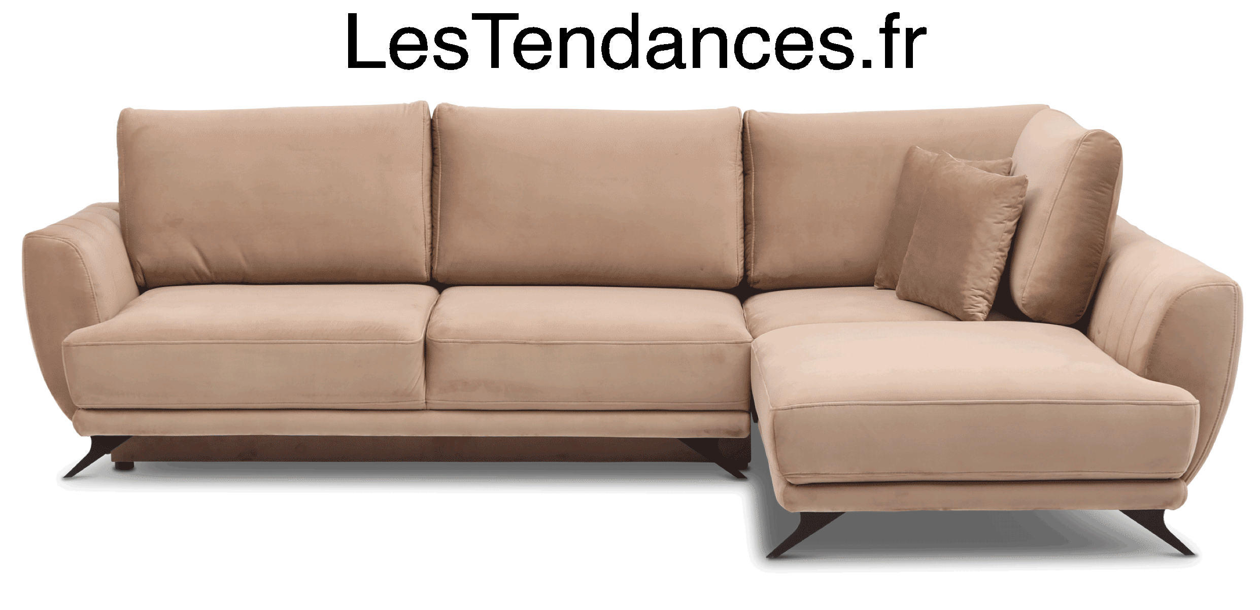 Canapé convertible angle droit tissu gris souris Savary 280 cm