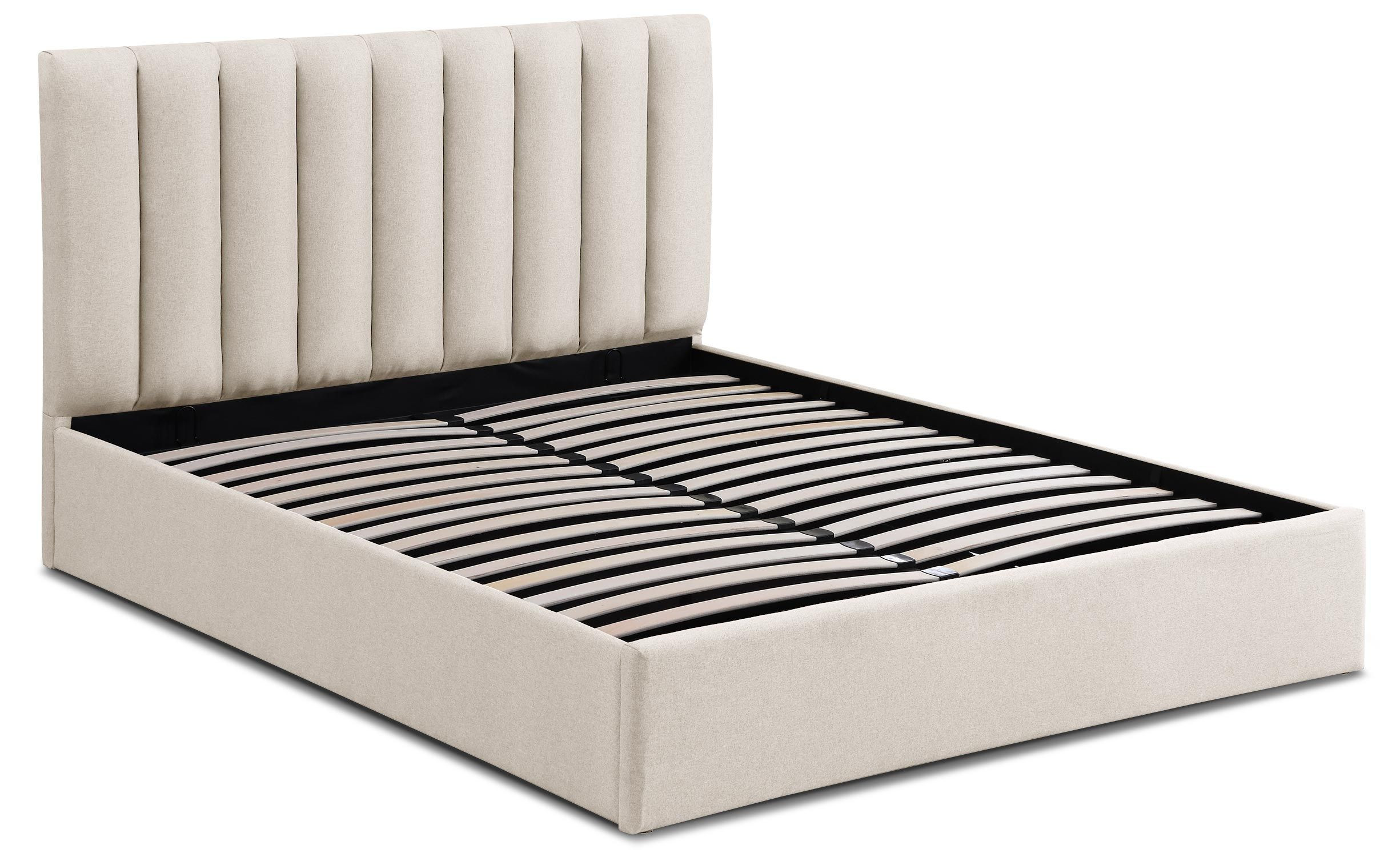 Lit coffre avec sommier relevable tissu