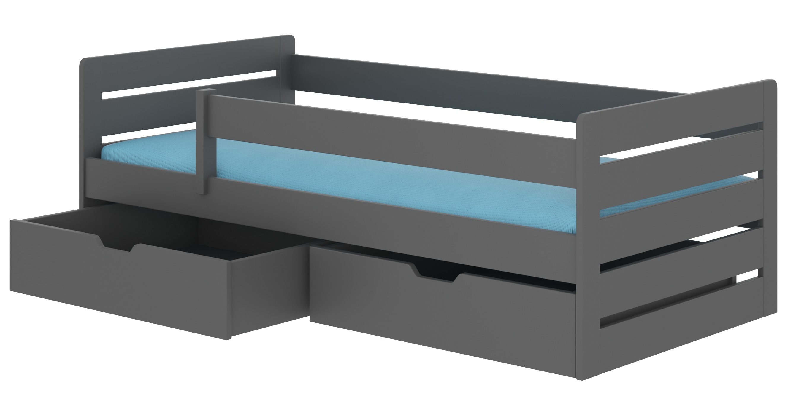Lit Cabane Enfant 200x90 Cm En Pin Massif Gris Clair - Style Scandinave, Assemblage Requis, Neuf