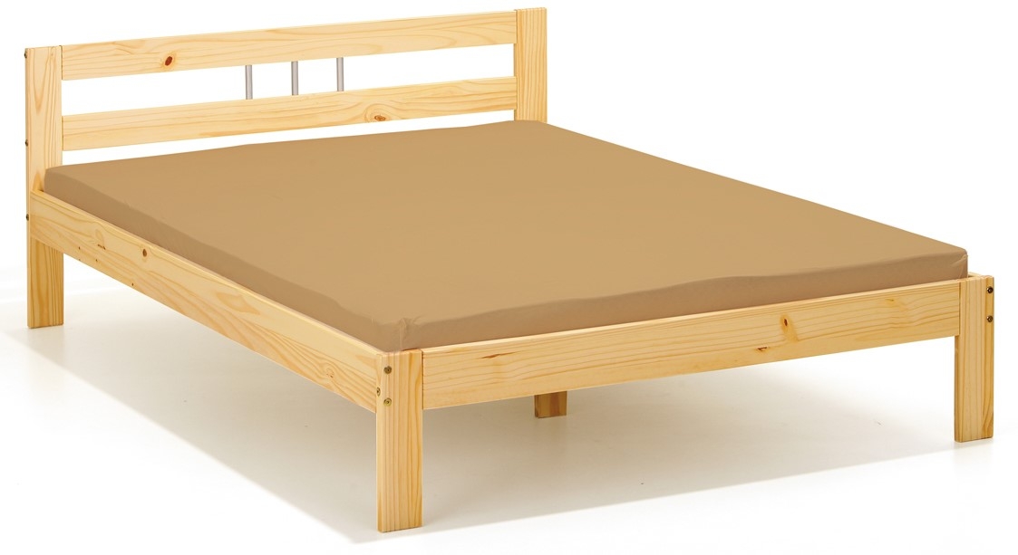 Lit Pin Massif 180x190 Avec 2 Sommiers Et 2 Matelas - Occasion, Blanc, Bon état Général