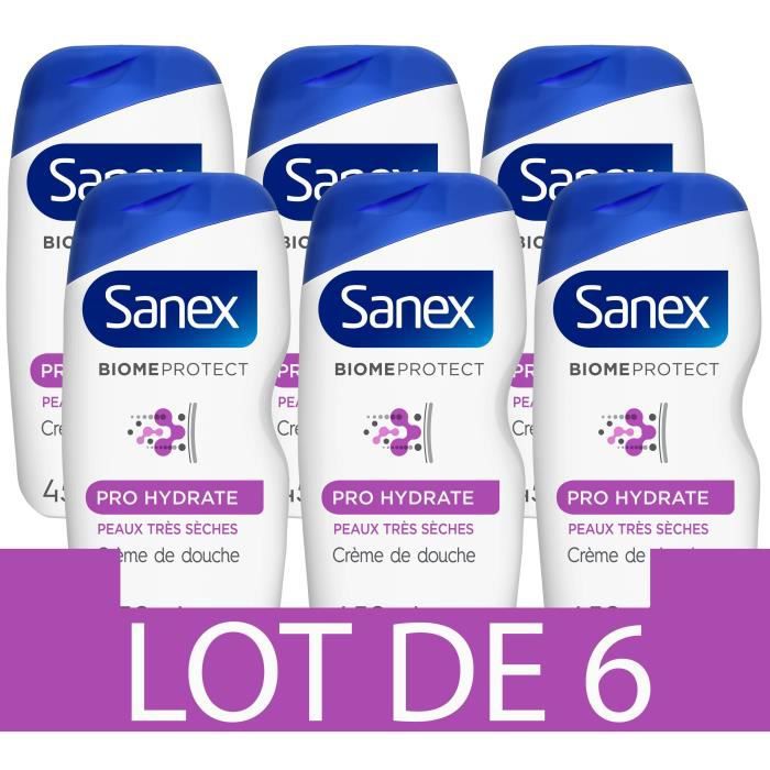 [Lot de 6] SANEX Gels douches Biome Protect Dermo Pro hydrate 450 ml