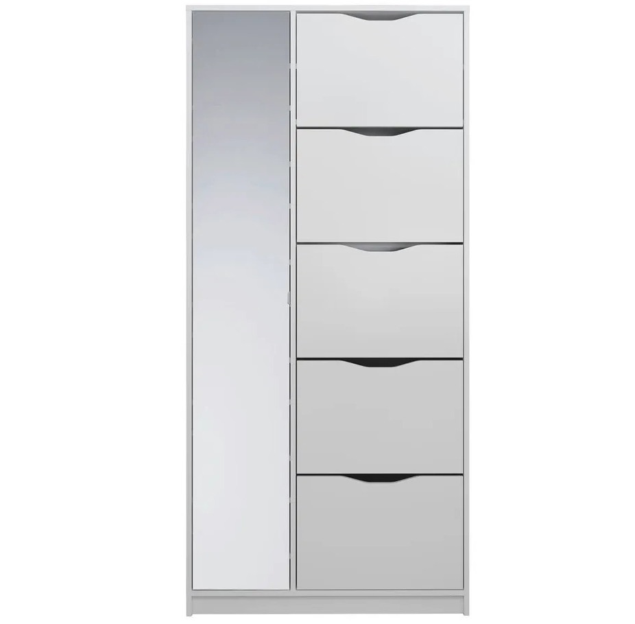 Les Tendances Meuble à chaussures avec miroir 2 portes 4 tiroirs