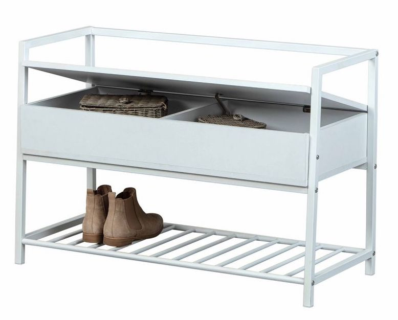 Meuble à chaussures bois et métal blanc Oplae LesTendances.fr