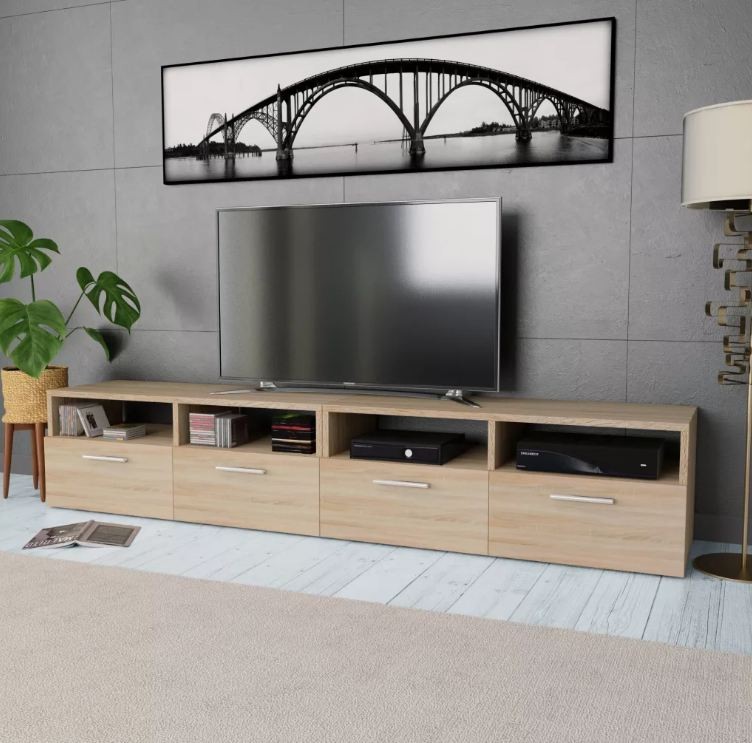 meuble tele en chene clair