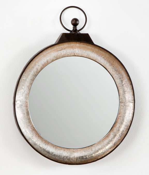 Miroir Rond Marron Foncé Design