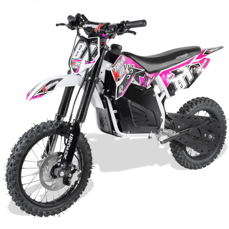  Moto  cross enfant  lectrique 1200W Lithium rose 