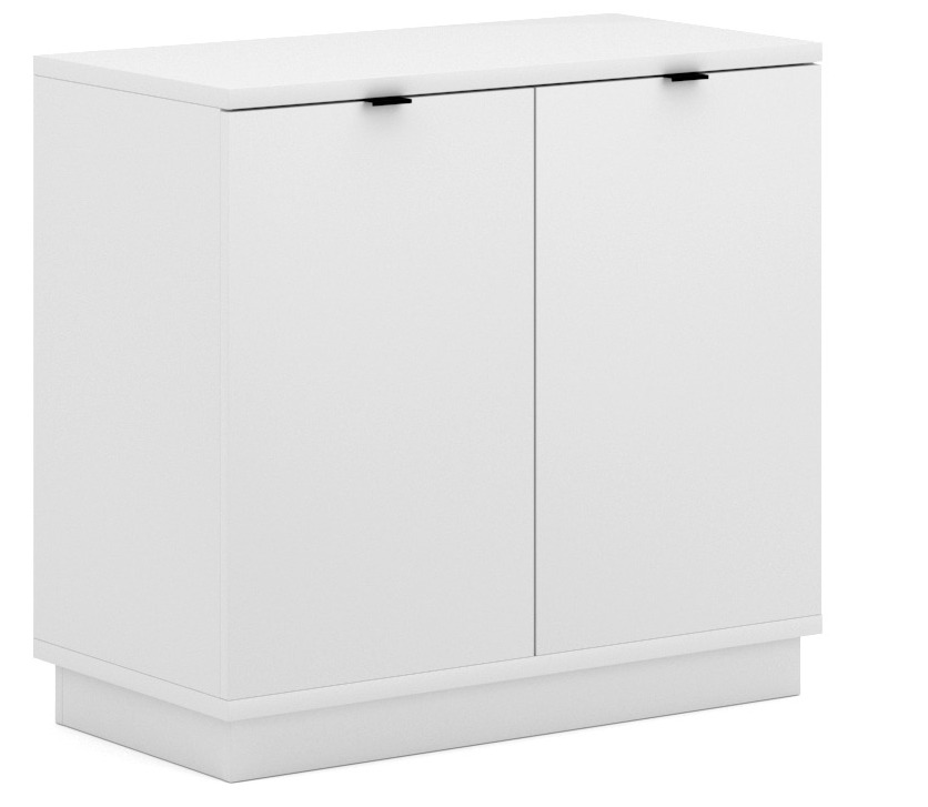 Les Tendances Petite armoire de bureau bois blanc mat Kofice 80 cm