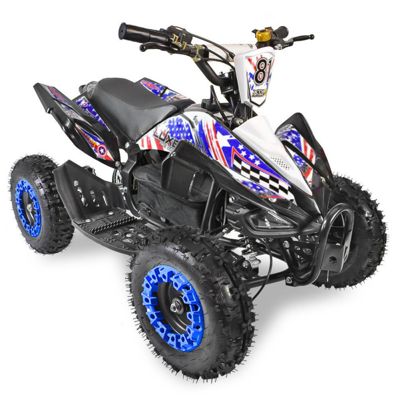 Quad électrique 800W Lithium luxe Xtrm 6" bleu et rouge LesTendances.fr