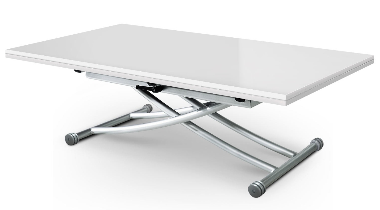 Table Basse Relevable Laqu e Blanc Kazer 150 LesTendances fr