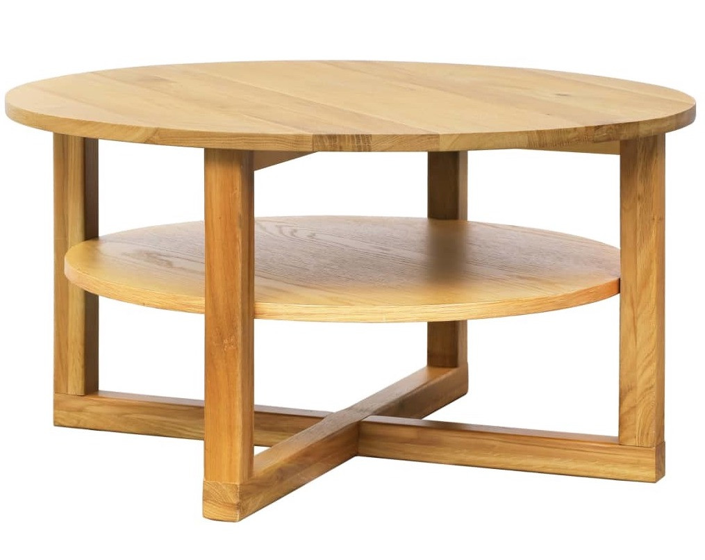 Table basse ronde d'appoint chêne massif clair Nordik LesTendances.fr