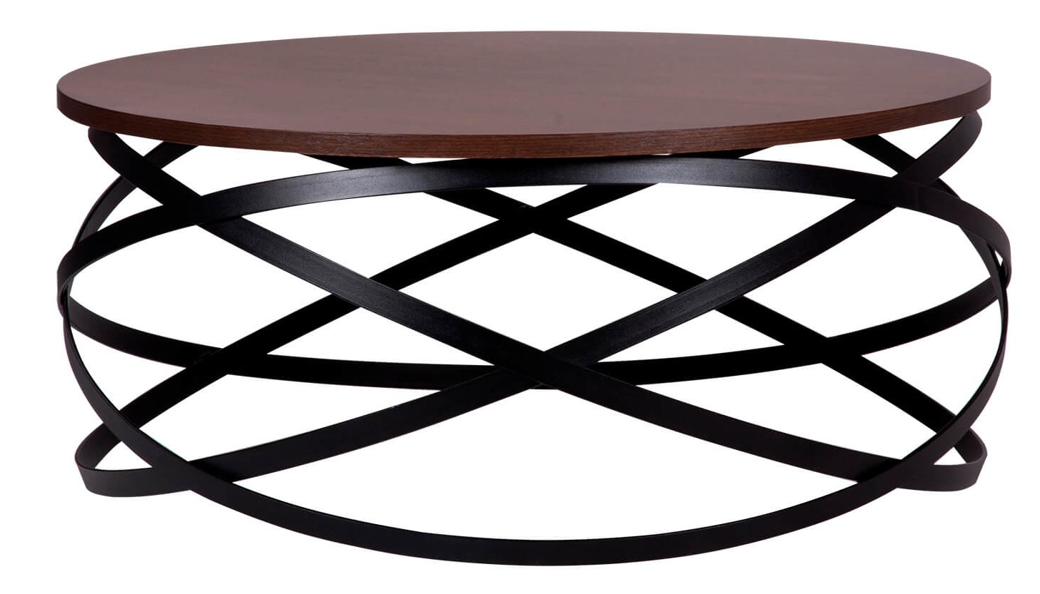 Table basse ronde noyer et noir dario | LesTendances.fr