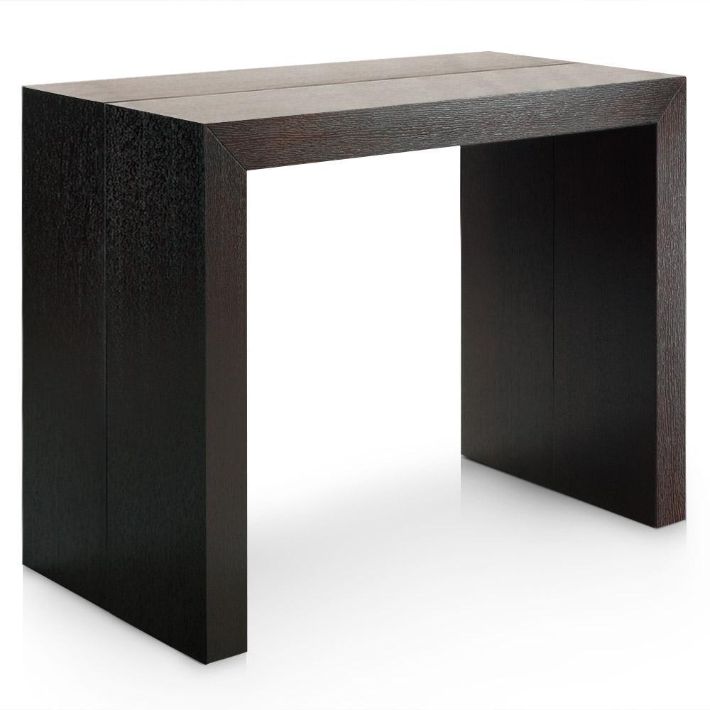 Table console extensible bois wengé 50 à 200 cm 10 personnes