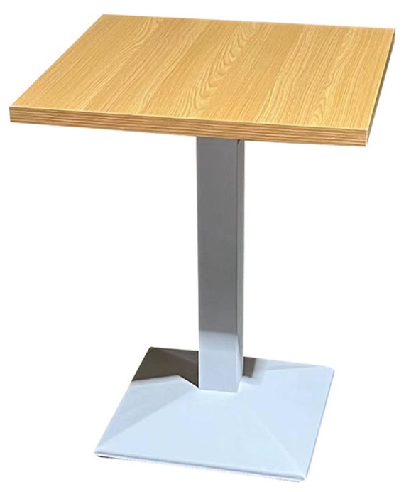 Table De Bar Carrée En Bois Massif D'Abete 70x70 Cm - Pied Central Solide Style Rustique