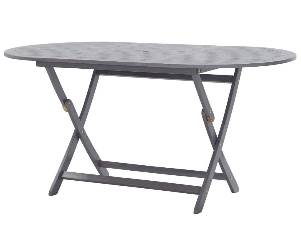 Octane Table de jardin ovale pliable acacia massif gris Ontim 160 cm