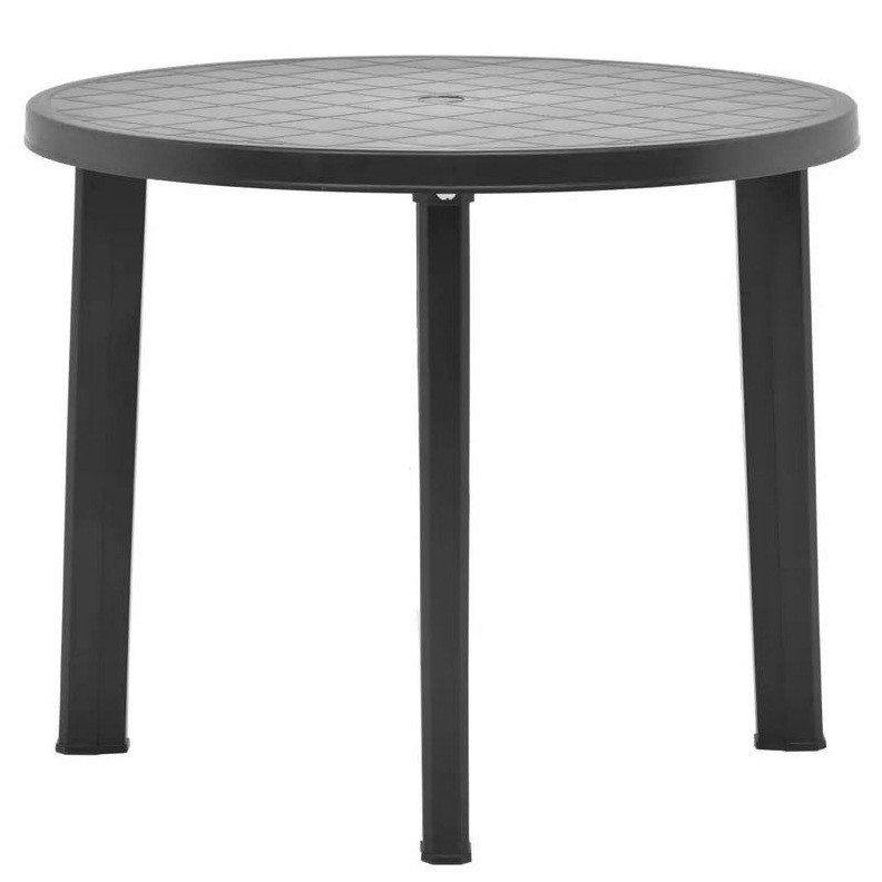Home Table de jardin ronde plastique anthracite Assoa LesTendances.fr