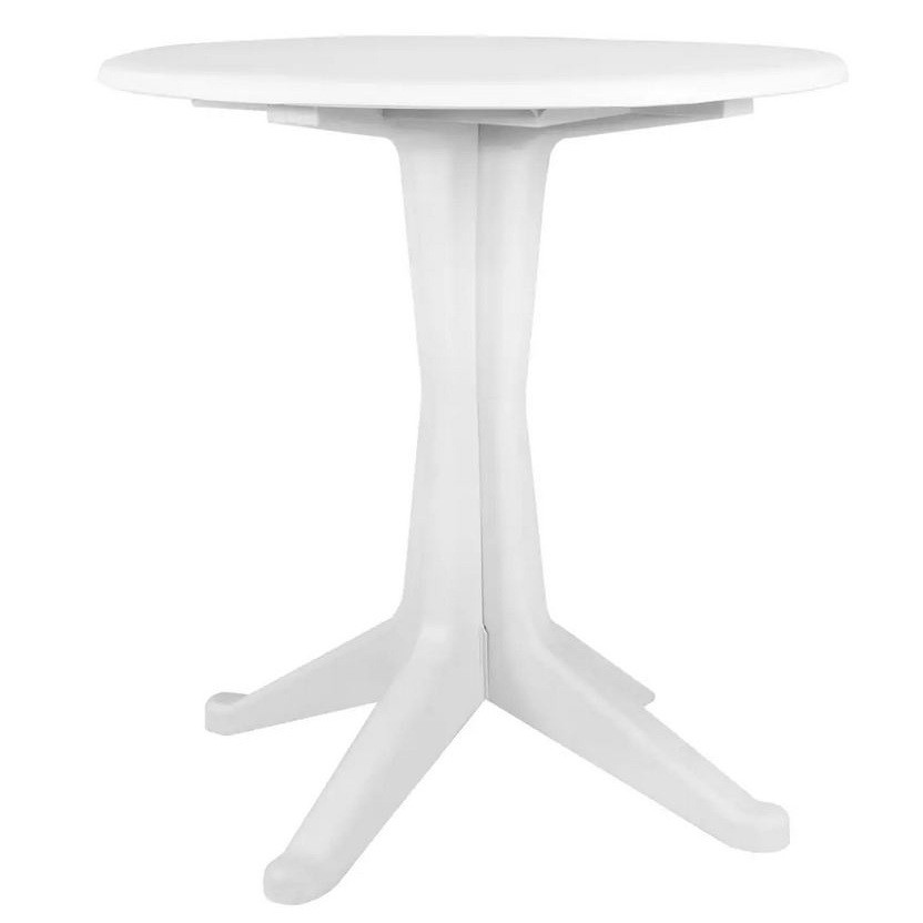 Octane Table de jardin ronde plastique blanc Leeco LesTendances.fr