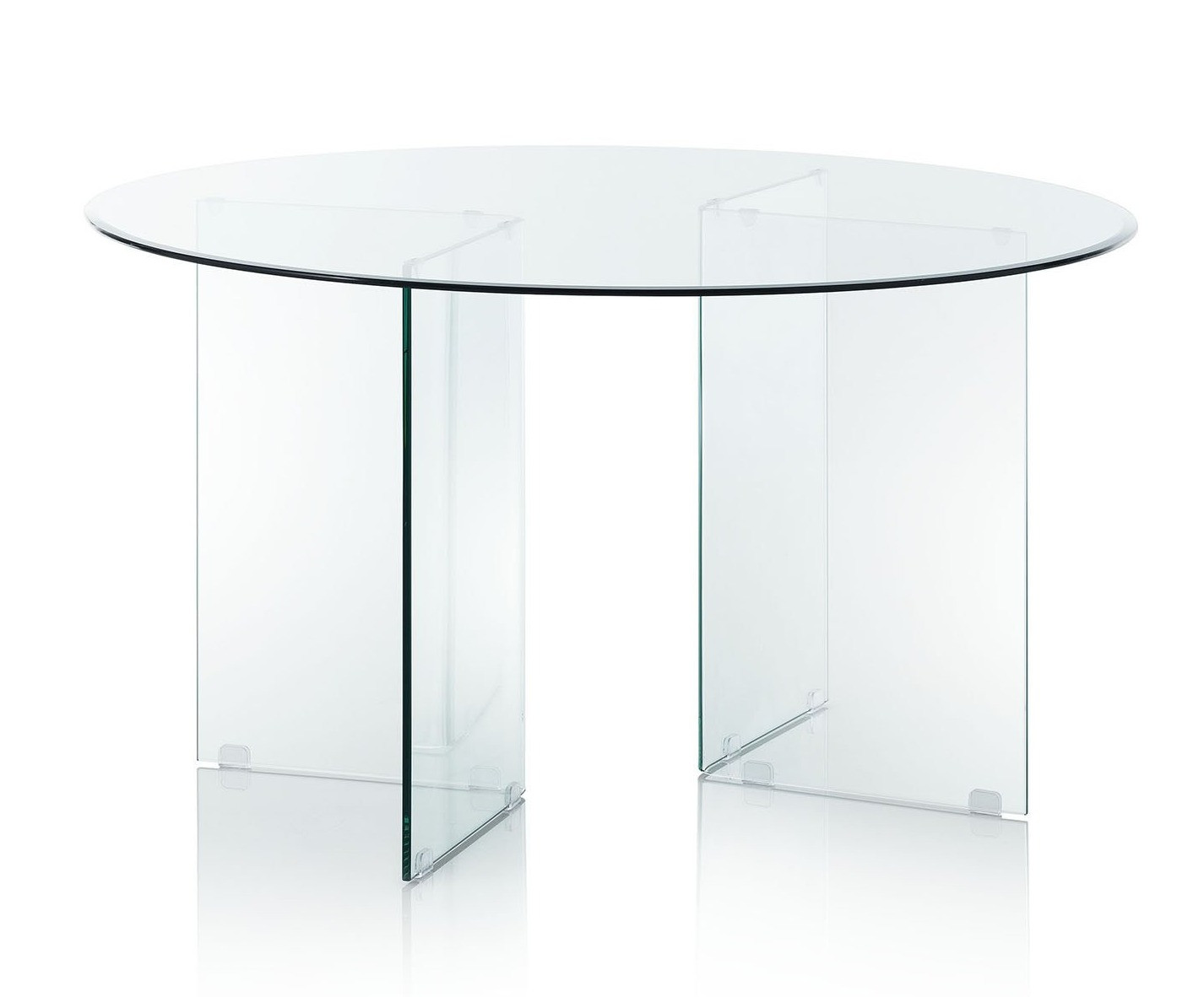 Design Italie - Table ronde verre trempé transparent Zany D 137 cm
