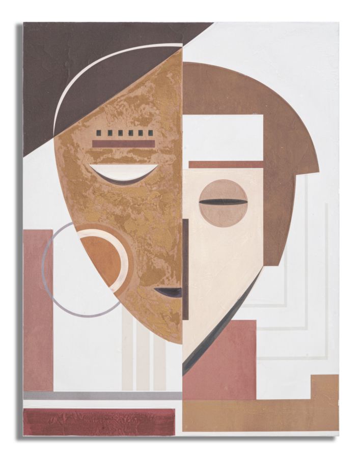 Tableau mural fait main visage ethnique cm 60x2,7x80 | LesTendances.fr