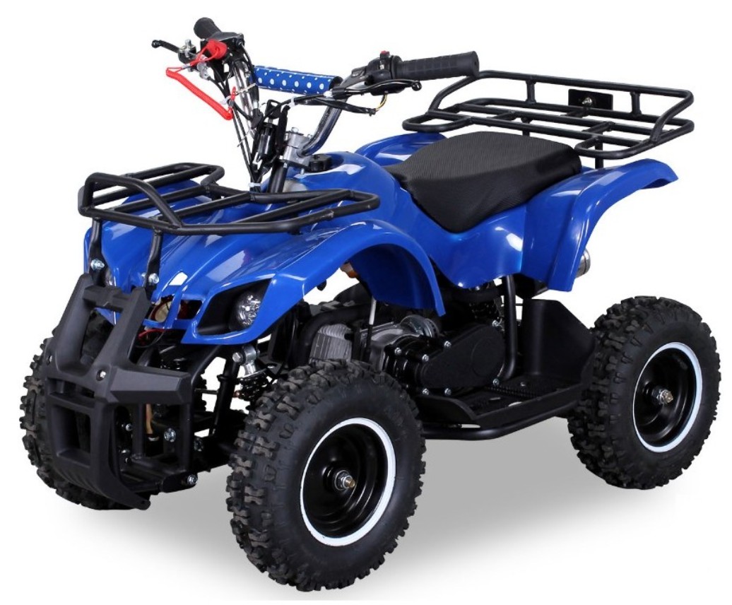 Torino 49cc e-start bleu 6" Quad enfant avec porte bagages ...